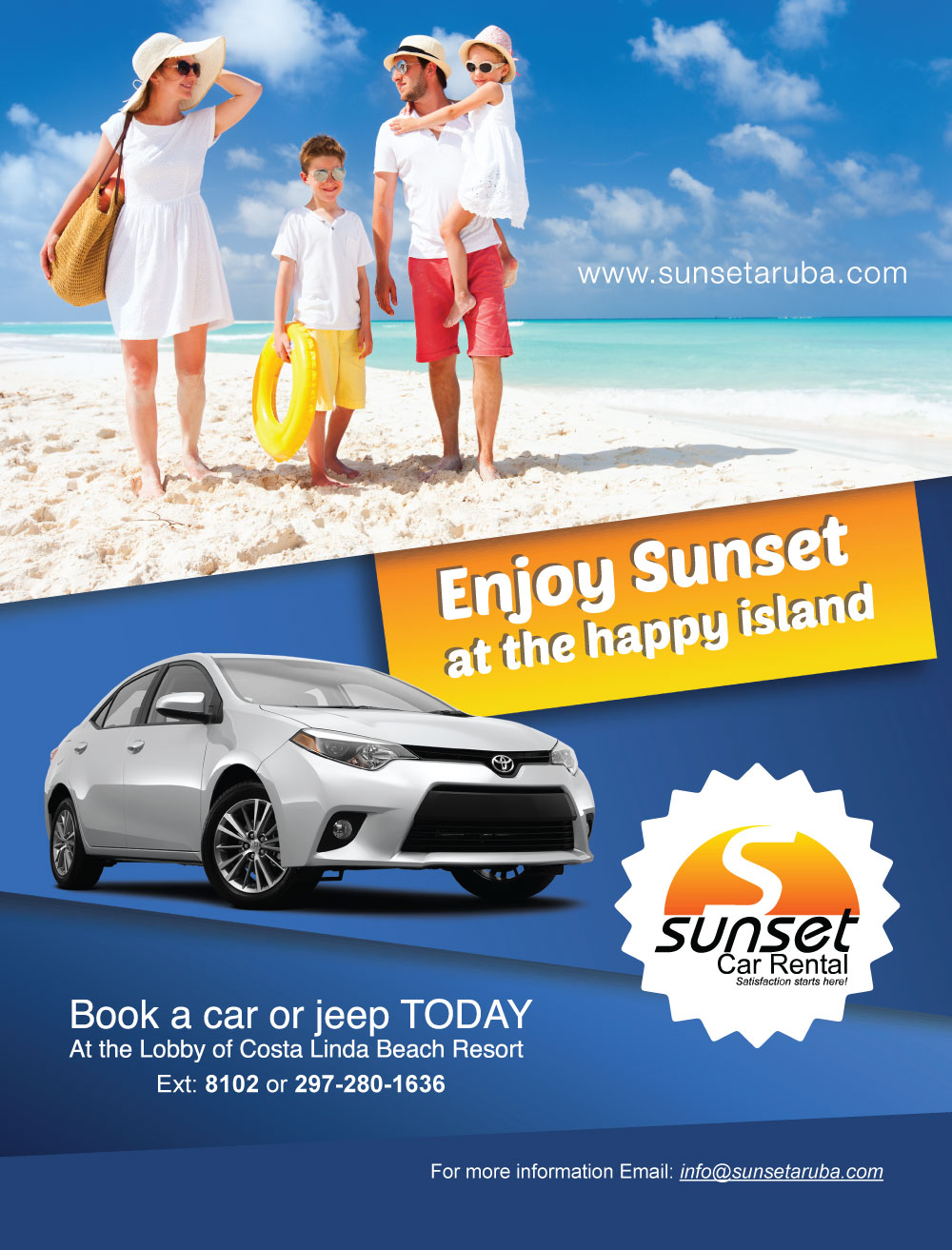 sunset rental car Aruba