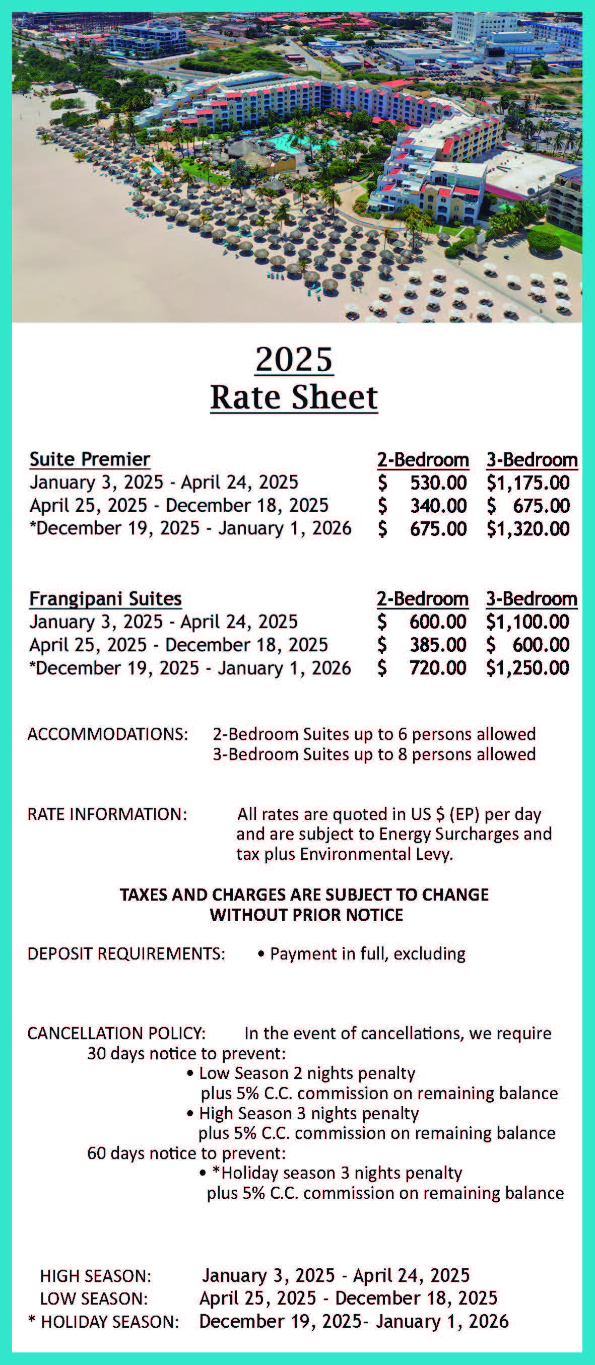 Rate Sheet